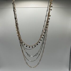 J Jill Multi-Layered Gold and Silver Necklace